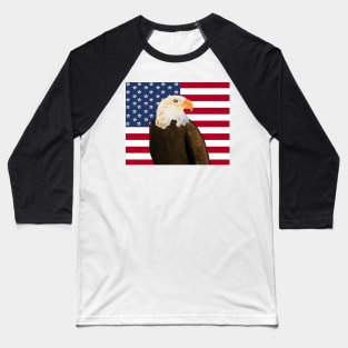 Eagle with American Flag Baseball T-Shirt